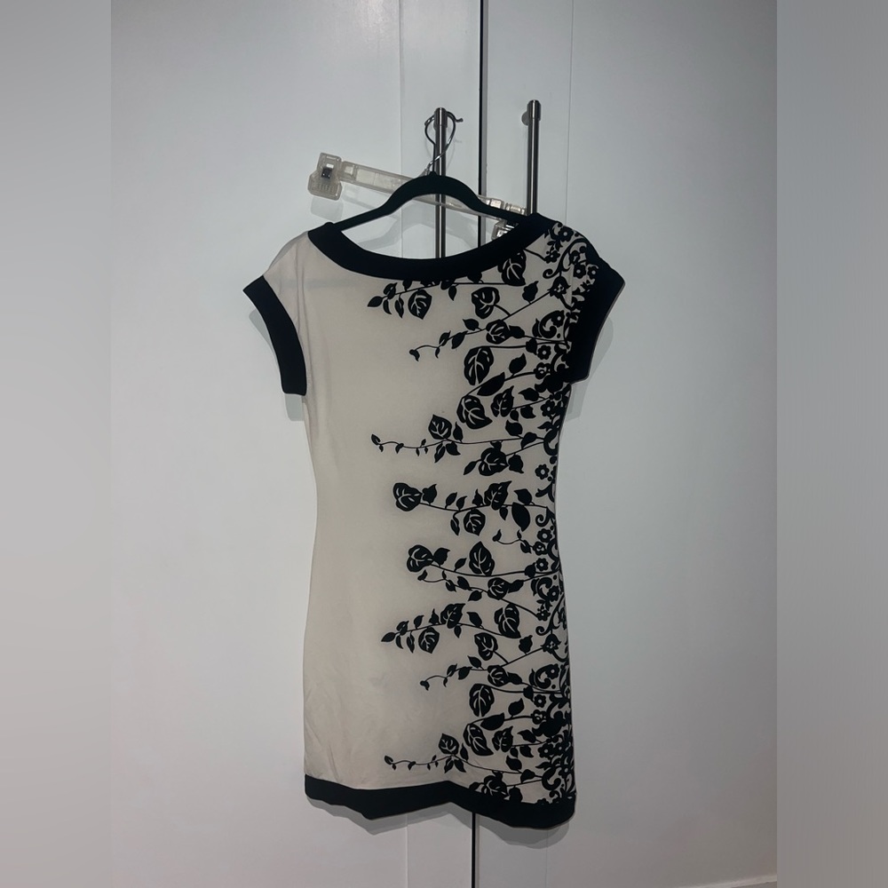 Cream and black floral dress